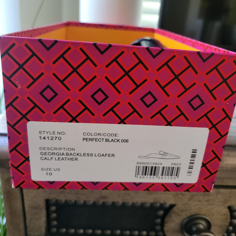Tory Burch Black Georgia Backless Loafers